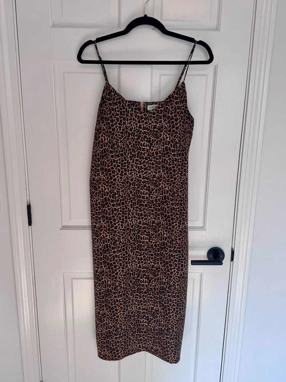 J. Crew Factory |  Leopard-Print V-Neck Midi Slip Dress, Size 10 - EUC
